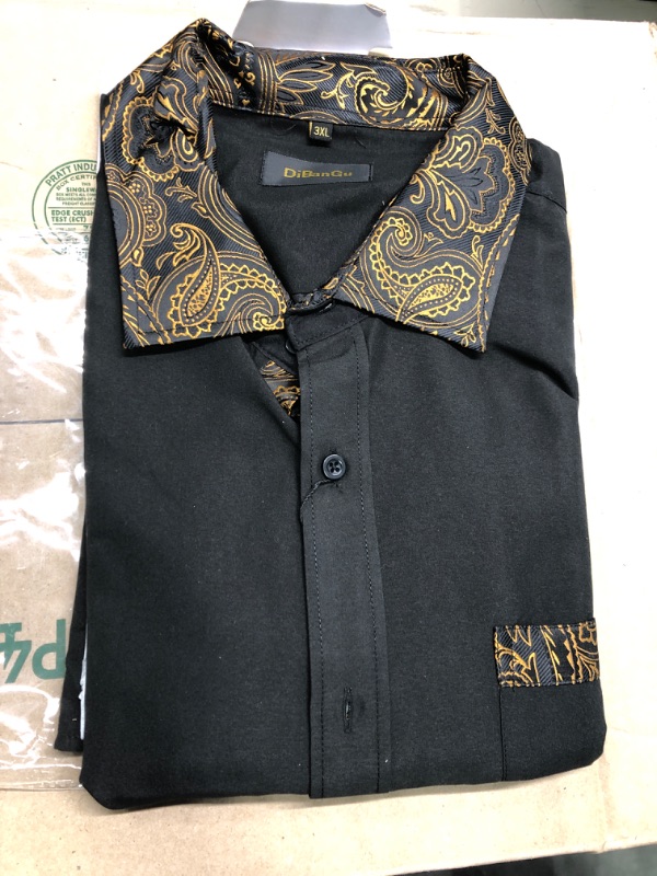 Photo 1 of DiBanGu Black Dress Shirts for Men 3XL