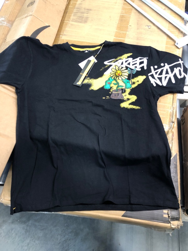 Photo 1 of ScreenShot Men's T-Shirt Black flower pot design 3XL