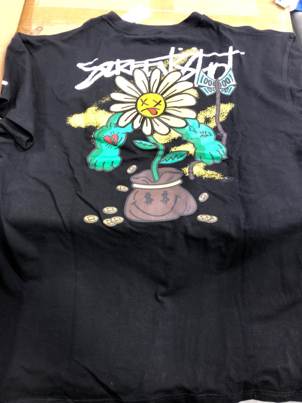 Photo 1 of ScreenShot Men's T-Shirt Black flower pot design 3XL