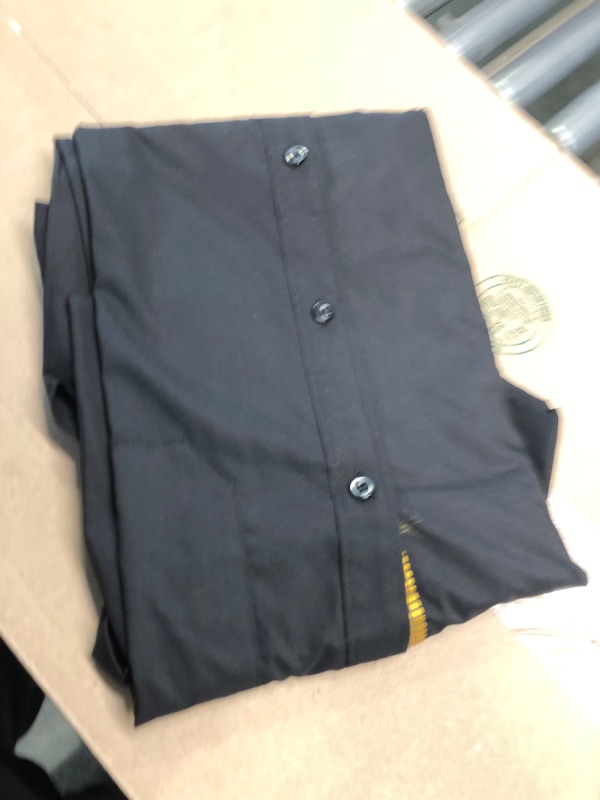 Photo 3 of HISDERN Men's Inner Contrast Casual Shirts Formal Classic Button Down Dress Shirt Long Sleeve Printed Regular Fit Shirt Black/Gold 01 2XL