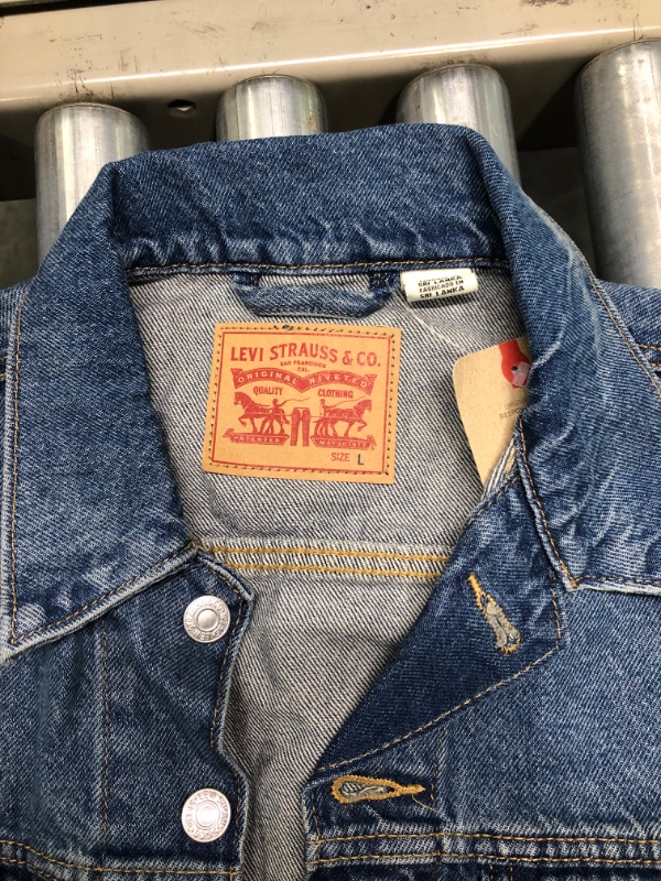Photo 3 of Levi's® Women's Ex-Boyfriend Cotton Denim Trucker Jacket