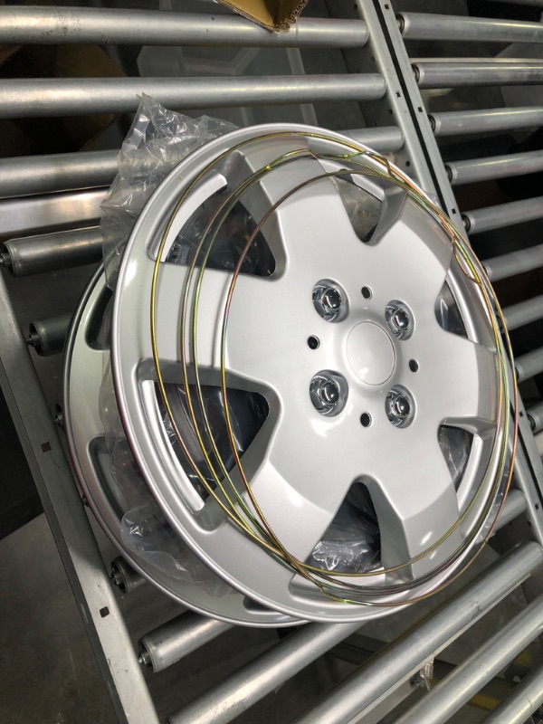Photo 1 of BDK (4-Pack Premium 15"" Wheel Rim Cover Hubcaps OEM Style Replacement Snap On Car Truck SUV Hub Cap - 15 Inch Set, 6 Thick Spoke (KT-978-15_df)1m