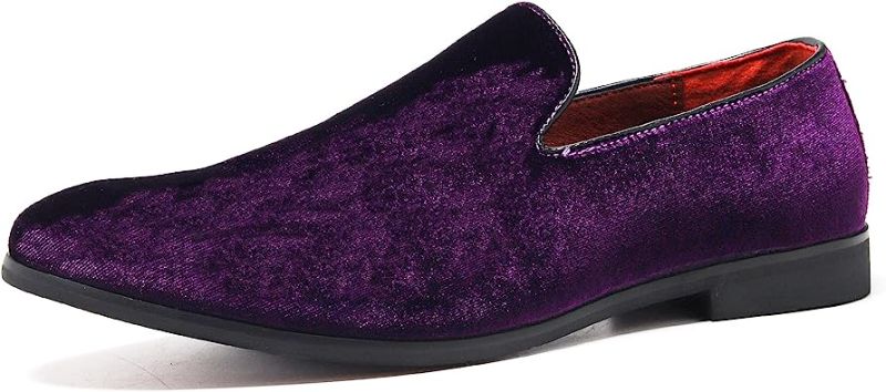 Photo 1 of FLQL Men's Luxury Penny Loafer Slip-On Velvet Shoes Party Dancing Shoes Suede Wedding Shoes Plus Size 13