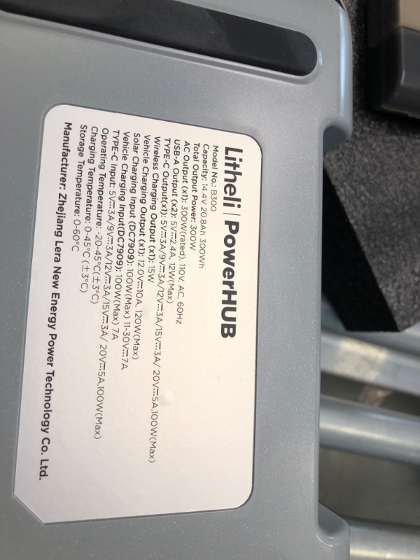 Photo 1 of B300 Litheli, Litheli Portable Power Station B300, 299Wh Backup Lithium Battery, 300W Pure Sine Wave AC Outlets with 100W PD Fast Charging, Litheli Solar Generator for Outdoor Camping, Emergency.
