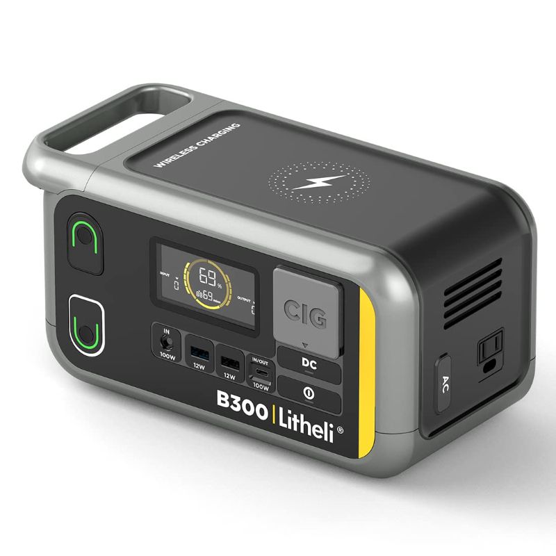 Photo 1 of B300 Litheli, Litheli Portable Power Station B300, 299Wh Backup Lithium Battery, 300W Pure Sine Wave AC Outlets with 100W PD Fast Charging, Litheli Solar Generator for Outdoor Camping, Emergency.
