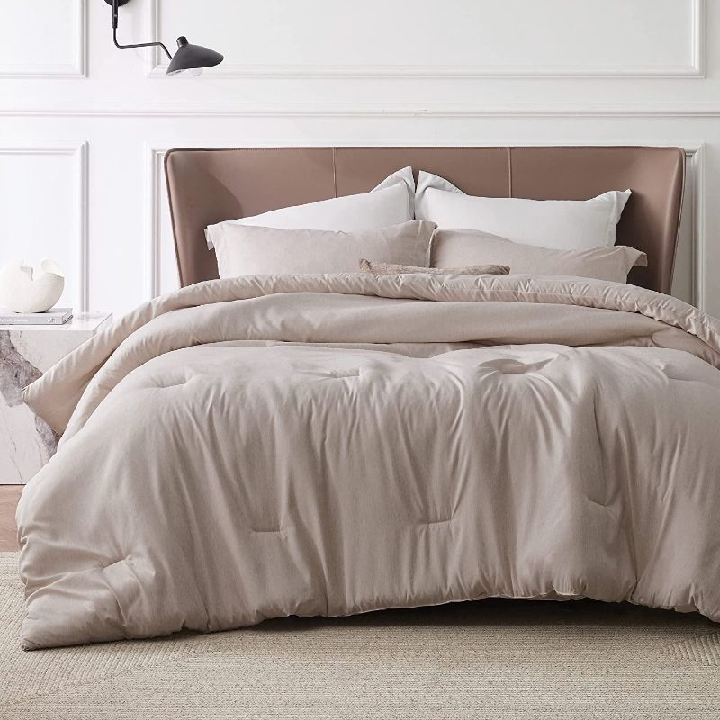 Photo 1 of Bedsure King Comforter Set - Warm Taupe Comforter King Size, Soft Bedding for All Seasons, Cationic Dyed Bedding Set, 3 Pieces, 1 Comforter (102"x90") and 2 Pillow Shams (20"x36"+2")