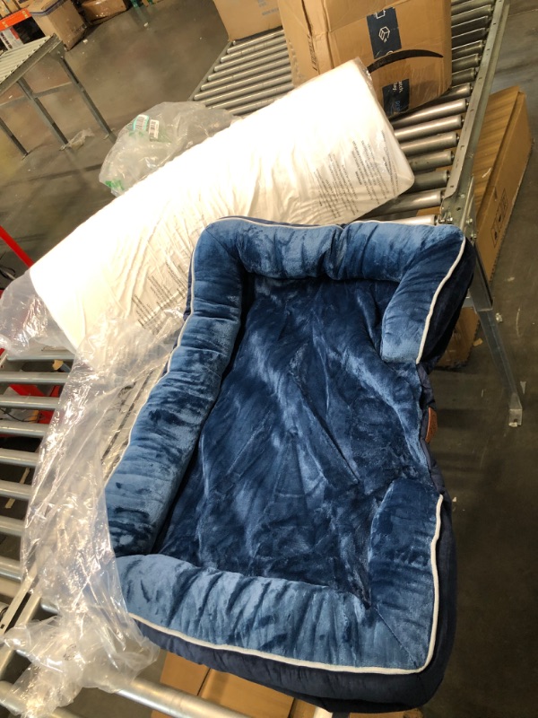 Photo 1 of Bedsure Large Orthopedic Dog Bed for Large Dogs - Big Waterproof Dog Bed Large, Foam Sofa with Removable Washable Cover, Waterproof Lining and Nonskid Bottom Couch, Pet Bed, Navy Blue