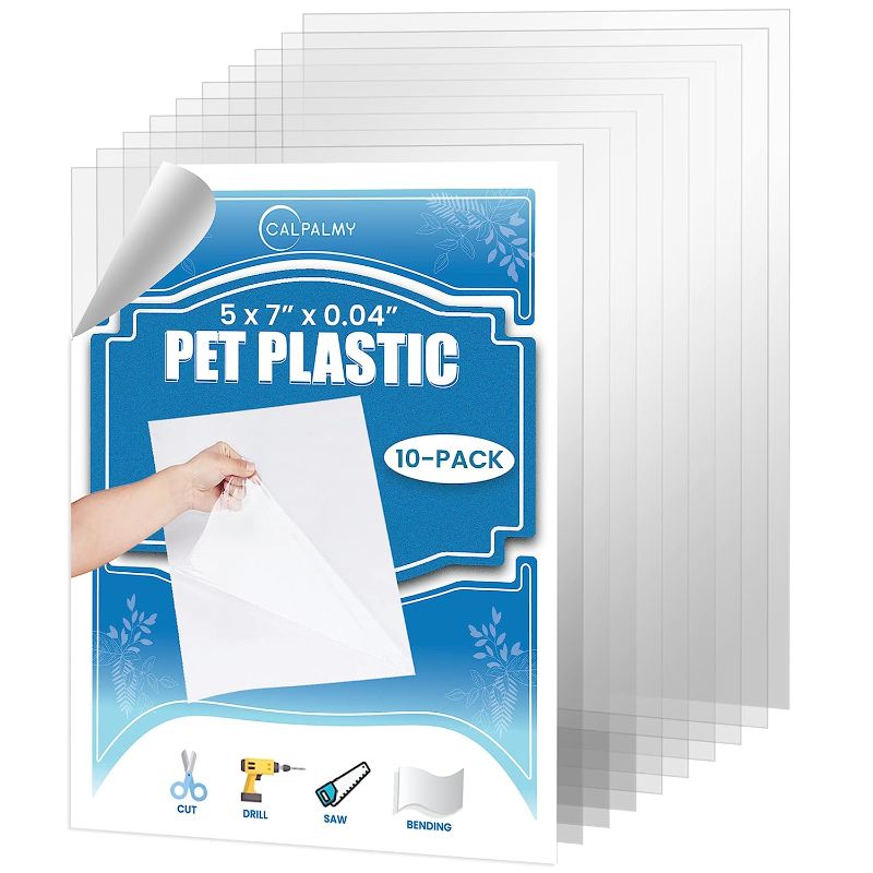 Photo 1 of (10 Pack) PET Sheet Panels - 16" x 20" x 0.04" Clear Acrylic Sheet-Quality Shatterproof, Lightweight, and Affordable Glass Alternative Perfect for Poster Frames, Counter Barriers, and Pet Barriers 16x20" 10