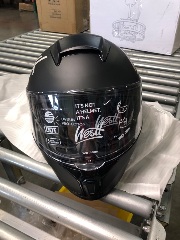 Photo 5 of Westt Storm X Full Face Motorcycle Helmet with Dual Visor, DOT Approved, Men and Women L (22.44-22.84 in) Black