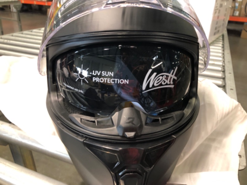 Photo 3 of Westt Storm X Full Face Motorcycle Helmet with Dual Visor, DOT Approved, Men and Women L (22.44-22.84 in) Black