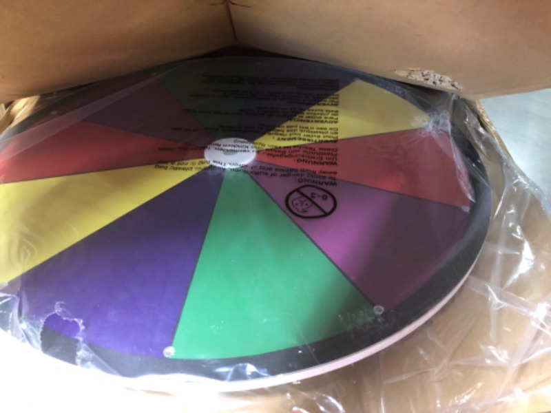 Photo 1 of Hooomyai 15" Tabletop Spinning Prize Wheel 10 Slots with Durable Base Stand Spin Wheel for Prizes Dry Erase Prize Wheel with Dry Erase Markers and Eraser for Carnival Trade Show Party