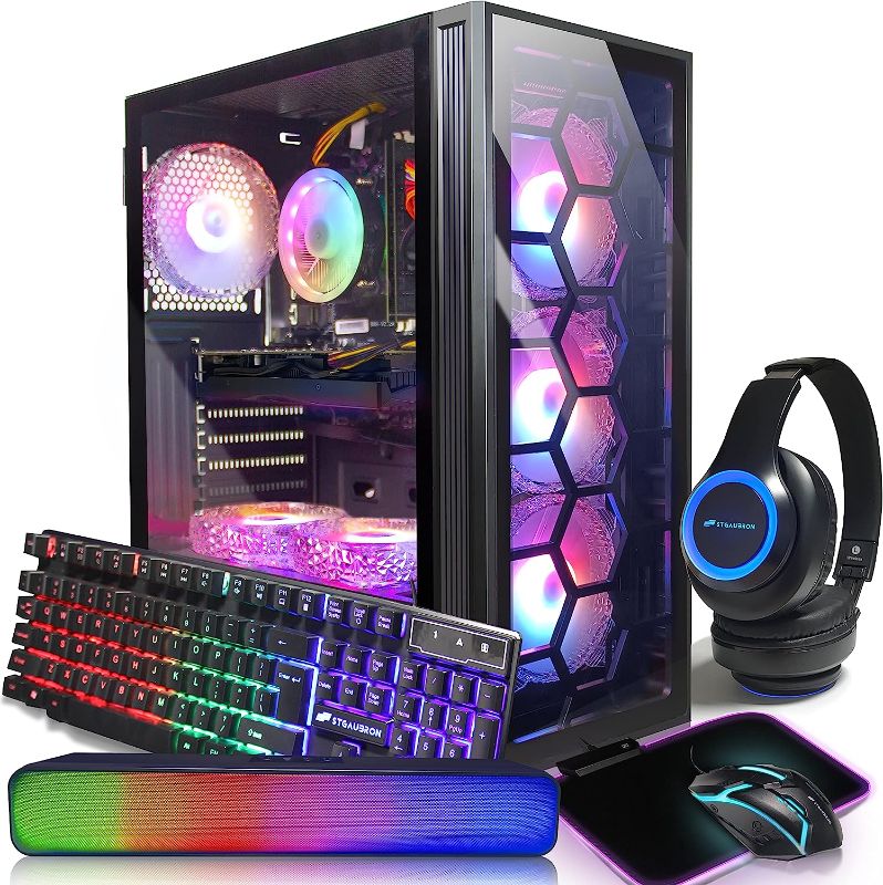 Photo 1 of STGAubron Gaming Desktop PC,Intel Core i7 3.4G up to 3.9G,GeForce RTX 2060 Super 8G GDDR6,32G,1TB SSD,WiFi,BT 5.0,RGB Keybaord,RGB Mouse,RGB Mouse Pad,RGB BT Sound Bar,RGB Bluetooth Headset Mic,W10H64
