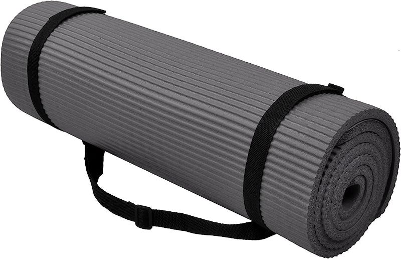 Photo 1 of BalanceFrom  All Purpose 1/2-Inch Extra Thick High Density Anti-Tear Exercise Yoga Mat and Knee Pad with Carrying Strap and Yoga Blocks
