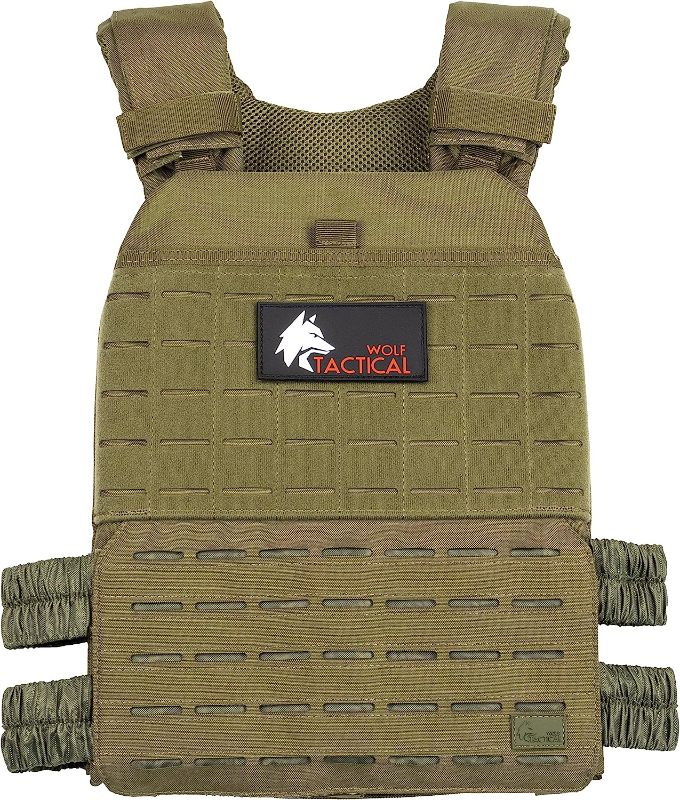 Photo 1 of WOLF TACTICAL Adjustable Weighted Vest – WODs, Strength and Endurance Training, Fitness Workouts, Running
