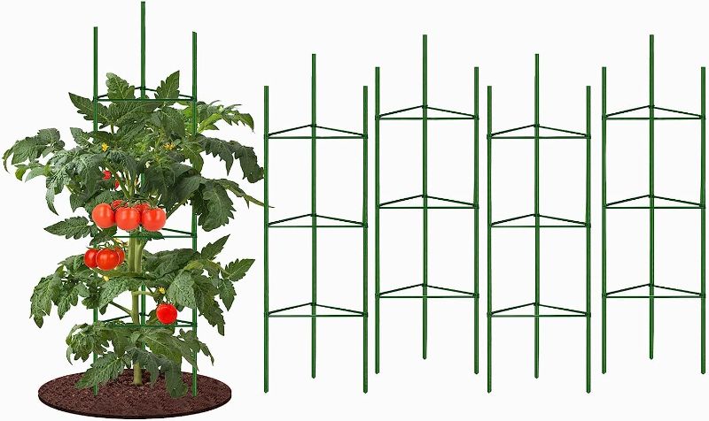 Photo 1 of YIDIE Tomato Cage 5FT 5-Pack Tall Plant Garden Stakes, for Vertical Climbing Plants,Garden Plant Support(Stakes are Whole Piece, NOT Separate)