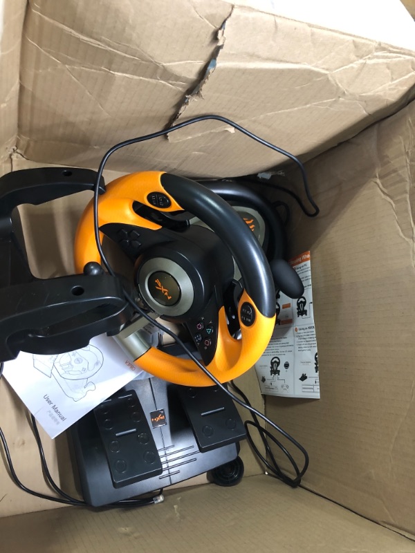 Photo 1 of PC Racing Wheel,PXN V3II 180 Degree Universal Usb Car Sim Race Steering Wheel with Pedals for PS3,PS4,Xbox One,Xbox Series X/S,Switch (Orange)
