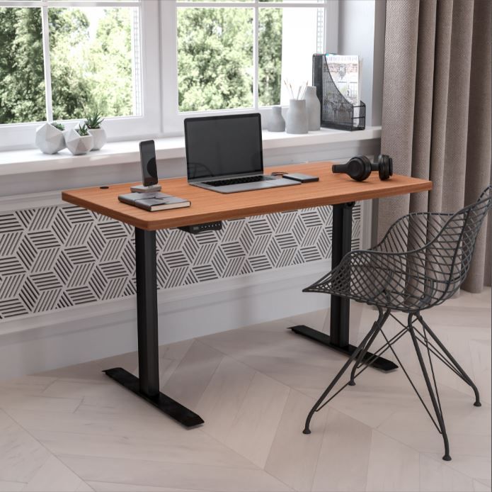 Photo 1 of Tanner Electric Height Adjustable Standing Desk - Table Top 48" Wide - 24" Deep (Mahogany)