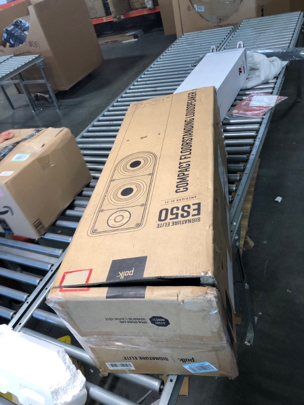 Photo 1 of Polk Signature Elite ES50 Tower Speaker - Hi-Res Audio Certified and Dolby Atmos & DTS:X Compatible, 1" Tweeter & (2) 5.25" Woofers, Power Port Technology for Effortless Bass, Elegant White-Washed White Signature Elite Speaker