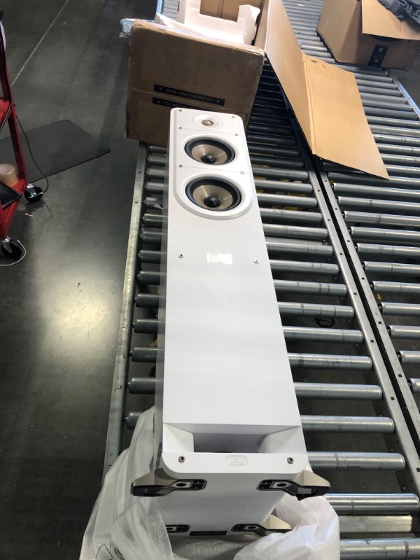 Photo 1 of Polk Signature Elite ES50 Tower Speaker - Hi-Res Audio Certified and Dolby Atmos & DTS:X Compatible, 1" Tweeter & (2) 5.25" Woofers, Power Port Technology for Effortless Bass, Elegant White-Washed White Signature Elite Speaker