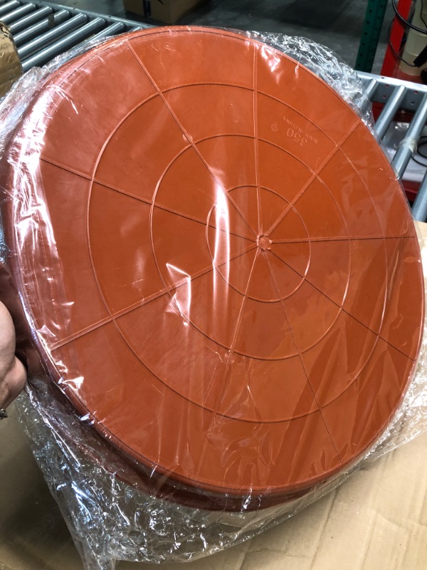 Photo 1 of Angde 24 inch Plant Saucer (21 Inch Base), 4 Pack of Plant Tray 23 inch Round, Large Plastic Plant Drip Trays for Pots, Pot Saucers for Planter 20"/21"/23"/24"/25" (Terracotta)