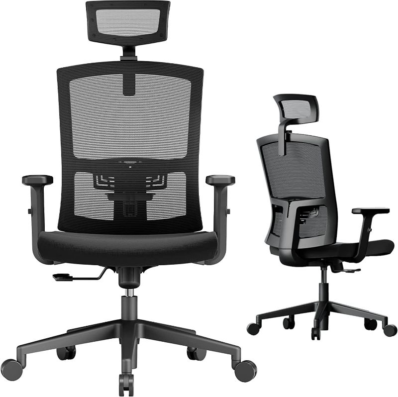 Photo 1 of NOBLEWELL Office Chair Ergonomic Office Chair with Large Seat, Lumbar Support Computer Chair, Desk Chair with Adjustable Headrest, Armrest
