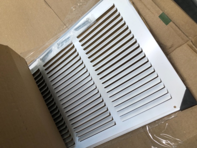 Photo 5 of 34" x 10" Return Air Grille - Sidewall and Ceiling - HVAC Vent Duct Cover Diffuser - [White] [Outer Dimensions: 35.75w X 11.75" h] 34x10 White