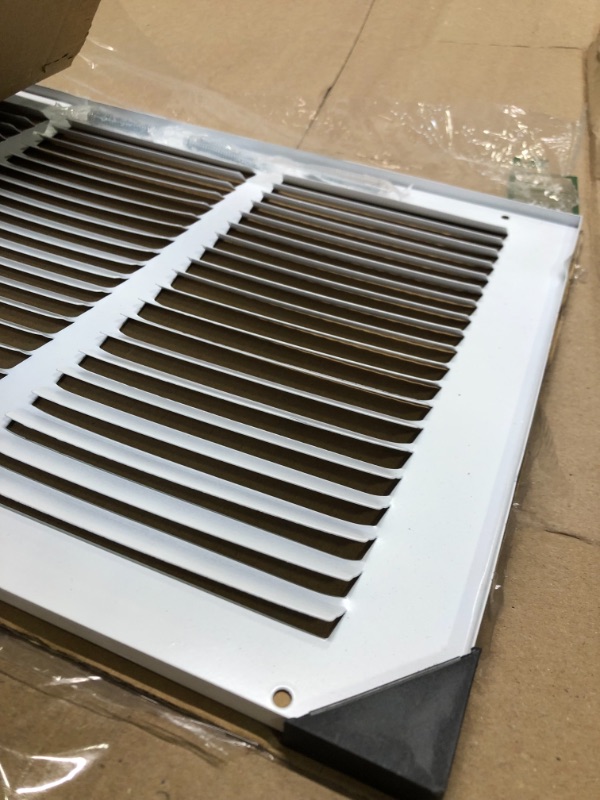 Photo 4 of 34" x 10" Return Air Grille - Sidewall and Ceiling - HVAC Vent Duct Cover Diffuser - [White] [Outer Dimensions: 35.75w X 11.75" h] 34x10 White