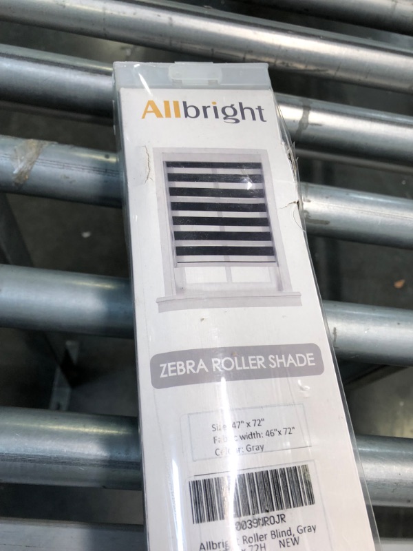 Photo 3 of Allbright Zebra Blinds Window Shades Dual Layer (47" W X 72" H, Grey) Striped Blinds Sheer Shades Light Control Day and Night Window Drapes Roller Shades for Windows Easy Installation Grey 47"W*72H"