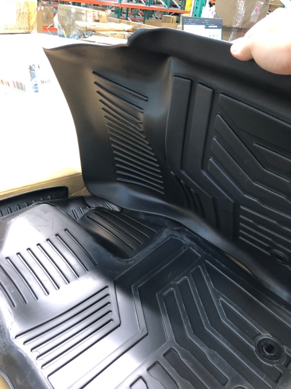 Photo 4 of RefitEco Floor Mats for Toyota Tundra 2022 2023 CrewMax Interior Accessories Front & 2nd Row Liner All-Weather Guard Seat Floor Protection