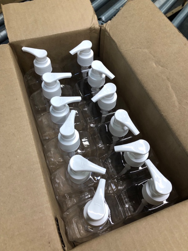 Photo 3 of 16 oz Plastic PET Empty Bottles with Dispenser Pump(12 Pack) Clear, Rectangular Shape, Made in USA