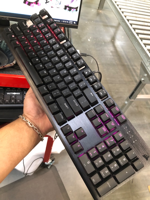 Photo 4 of Corsair K60 RGB Pro Mechanical Gaming Keyboard - CHERRY Mechanical Keyswitches - Durable AluminumFrame - Customizable Per-Key RGB Backlighting, Black CHERRY VIOLA K60 RGB Pro