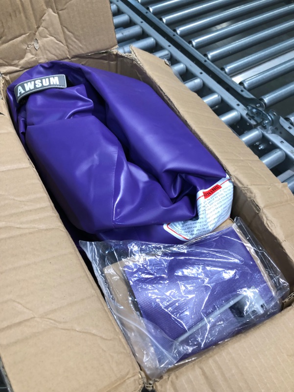 Photo 1 of AWSUM Gymnastics Air Roller Tumbling Barrel Back Somersault Backbend Trainer for Gymnastics Inflatable Springboard equipment with Electric Pump (L)47.3in*(Diam)29.5" Purple