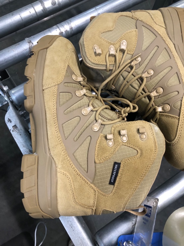 Photo 3 of Cordura Beige Water Resistant Work Boots,Size 10