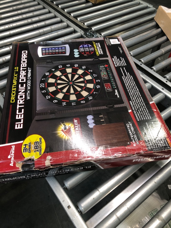 Photo 3 of Arachnid Cricket Maxx 1.0 Electronic Dartboard Cabinet Set Black