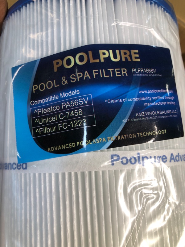 Photo 4 of POOLPURE Replacement for Pool Filter Hayward CX480XRE, Pleatco PA56SV-PAK4, Unicel C-7458, Filbur FC-1223, FC-6420, Hayward SwimClear C2020, C2025, 4X56 sq. ft. Filter Cartridge