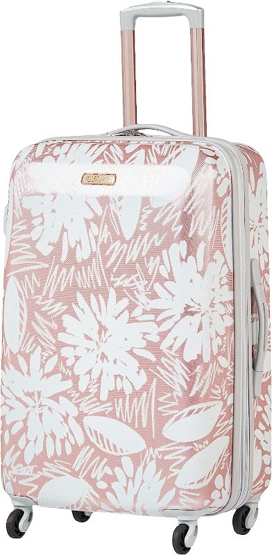 Photo 1 of American Tourister Moonlight Hardside Expandable Luggage with Spinner Wheels, Ascending Gardens Rose Gold, Checked-Large 28-Inch
