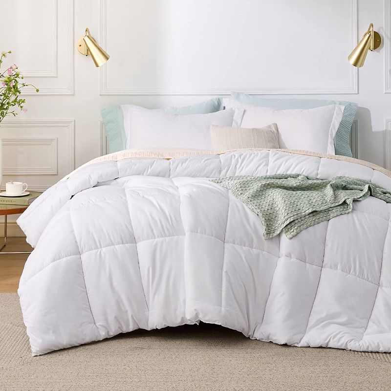Photo 1 of 
Bedsure Twin Comforter Set - White Basket Weave Down Alternative Comforter Set Twin/Twin XL Size, Lightweight All Season Bedding 
