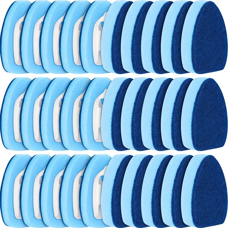 Photo 1 of 30 Pcs Dish Wand Refills Sponge Heads Heavy Duty Soft Dish Scrubber Sponges for Dishes, Non Scratch Dishwand Replacement Heads Dishwand Sponge Refills Household Cleaning Sponges for Kitchen, Blue
