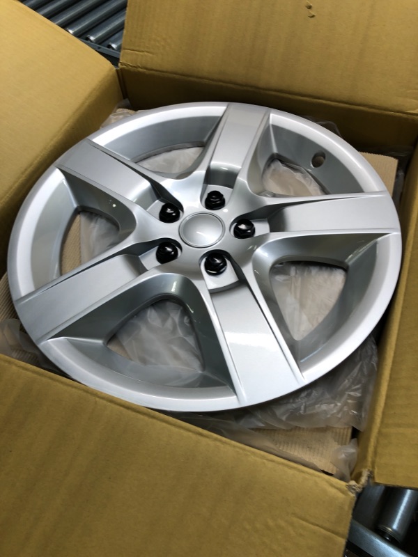 Photo 2 of 17 inch Hubcaps Best for 2008-2011 Chevrolet Malibu - (Set of 4) Wheel Covers 17in Hub Caps Rim Cover - Car Accessories for 17 inch Wheels - Snap On Hubcap, Auto Tire Replacement Exterior Cap