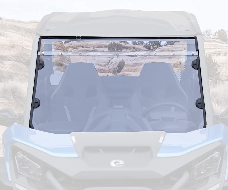 Photo 1 of A & UTV PRO Front Full Windshield for 2021 2022 2023 Can Am Commander 1000/ MAX Window Accessories, Clear Tough Windscreen, Hard Coated Polycarbonate Construction | 250x Stronger Than Glass

