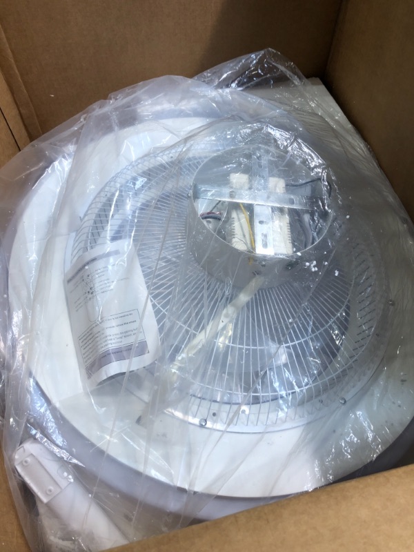Photo 1 of Ceiling Fan with Lights,LED Fan Ceiling Fan,Enclosed Ceiling Fan Lighting,Remote Control 3 Colors Adjustable Speed, Clear JUNC
