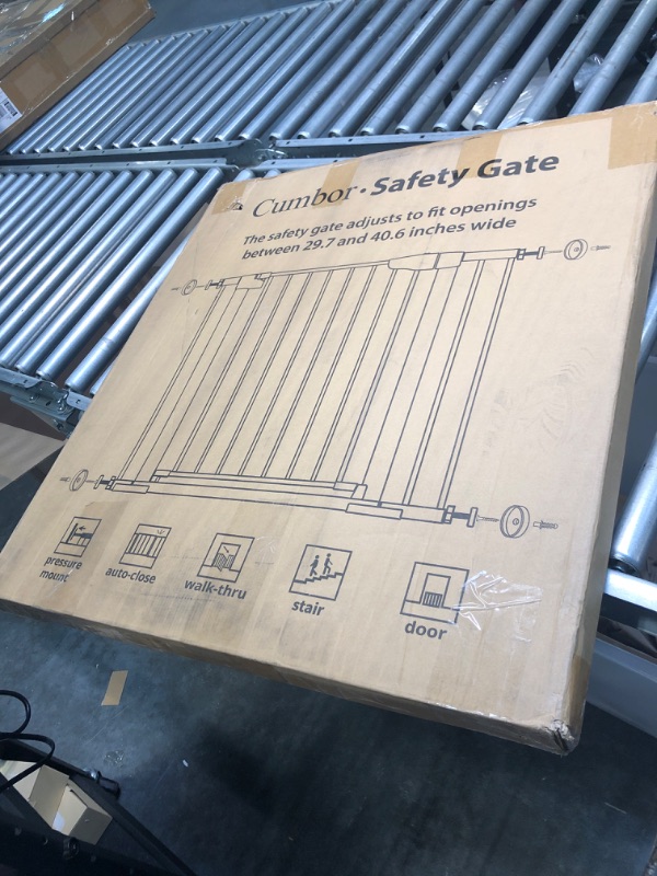 Photo 4 of Cumbor 43.3" Auto Close Safety Baby Gate, Extra Tall and Wide Child Gate, Easy W