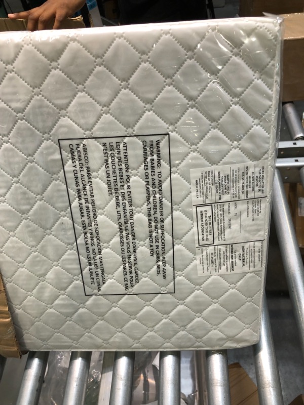 Photo 3 of Dream On Me Universal Cradle Mattress | Waterproof | 2” Fiber Core | Cradle Mattress | Greenguard Gold Certified | 36" x 18" White Check Vinyl Cover