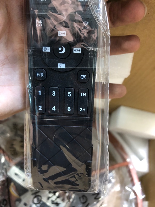 Photo 4 of PSHRFANST Ceiling Fans with Lights Dimmable LED Reversible Blades Timing with Remote Control 5 Invisible Blades Flush Mount Low Profile Modern Ceiling Fan(Copper)