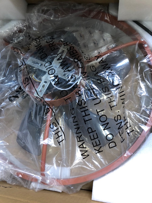 Photo 2 of PSHRFANST Ceiling Fans with Lights Dimmable LED Reversible Blades Timing with Remote Control 5 Invisible Blades Flush Mount Low Profile Modern Ceiling Fan(Copper)