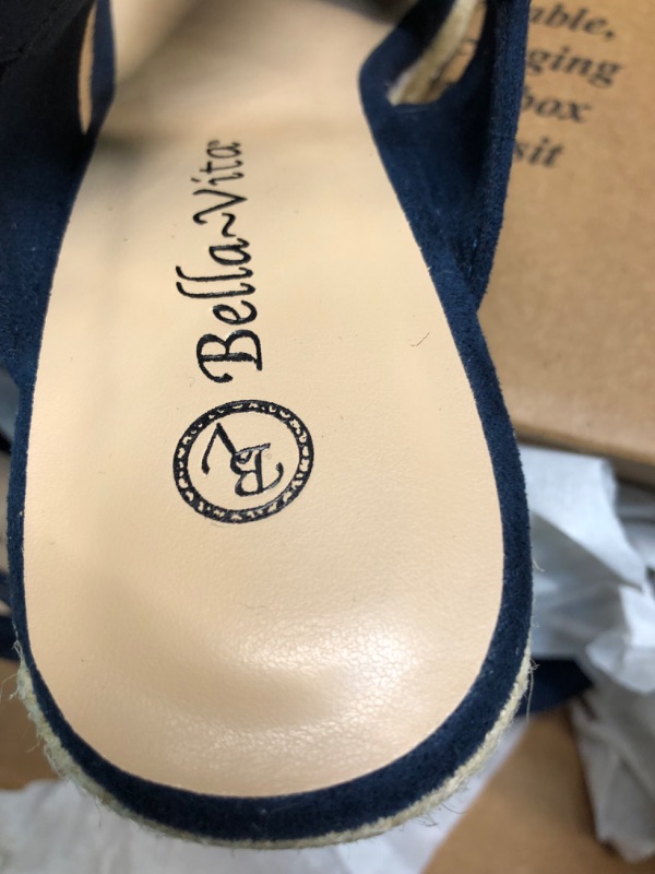 Photo 5 of Bella Vita Women's Espadrille Wedge Sandal 9.5 Navy Suede