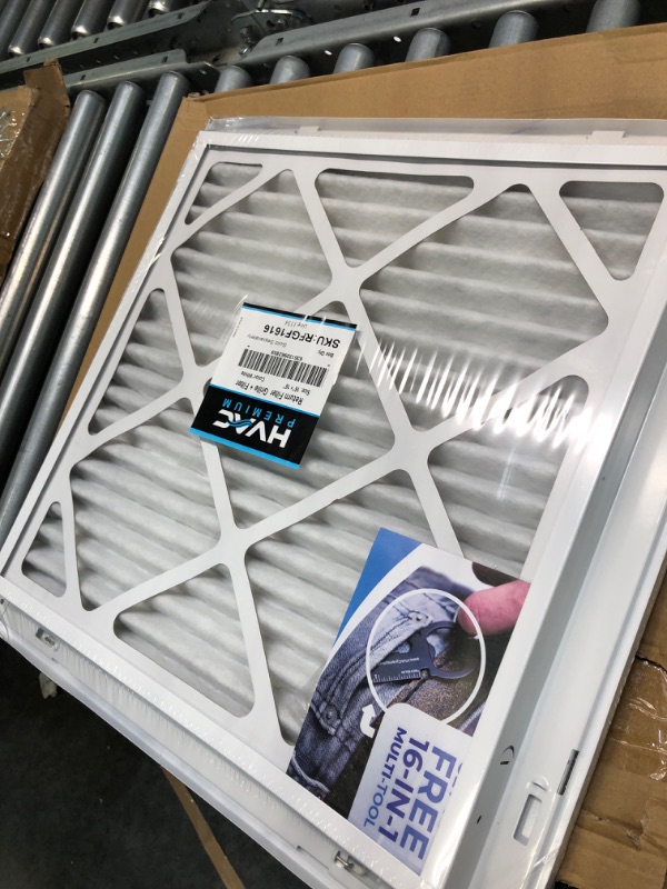 Photo 2 of 16" X 16" Return Air Filter Grille - Filter Included - Easy Plastic Tabs for Removable Face/Door - HVAC Vent Duct Cover - White [Outer Dimensions: 17.75w X 17.75h] 16 X 16