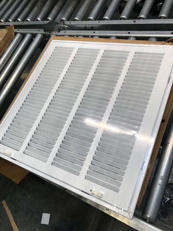 Photo 4 of 16" X 16" Return Air Filter Grille - Filter Included - Easy Plastic Tabs for Removable Face/Door - HVAC Vent Duct Cover - White [Outer Dimensions: 17.75w X 17.75h] 16 X 16