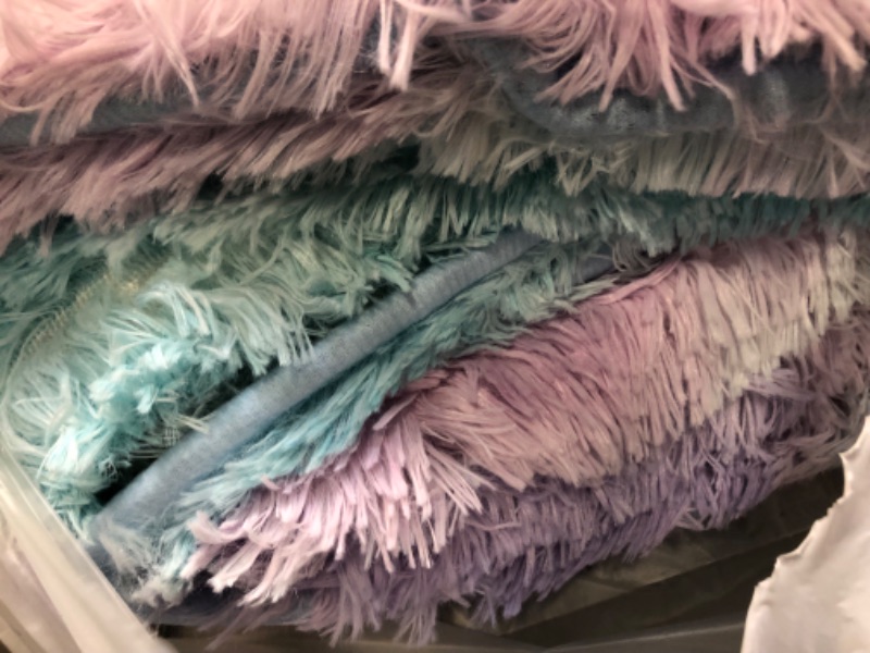 Photo 2 of A Nice Night Shaggy Fluffy Faux Fur Area Rug,Soft, Luxurious Shag Carpet Rugs for Nursery Rug, Bedroom, Living Room, Luxury Bed Side Plush Carpets, Rectangle (Light Purple, 4' x 6') Light Purple 4' x 6'