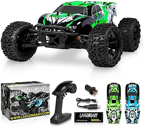 Photo 1 of LAEGENDARY Fast RC Cars for Adults - 4x4, Off-Road Remote Control Car - Battery-Powered, Hobby Grade, Waterproof Monster RC Truck - Green - Black
